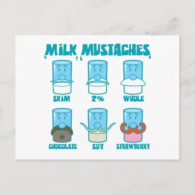 Milk Moustaches Postcard (Front)