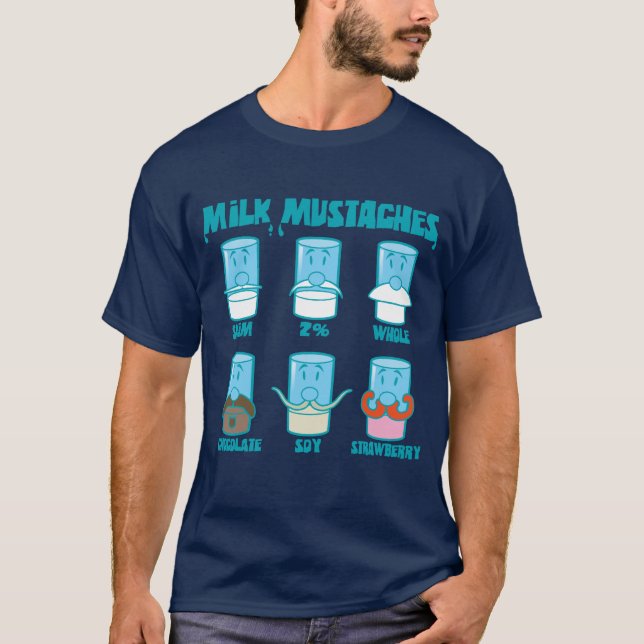 Milk Moustaches T-Shirt (Front)
