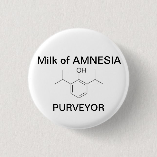 Milk of AMNESIA 3 Cm Round Badge (Front)