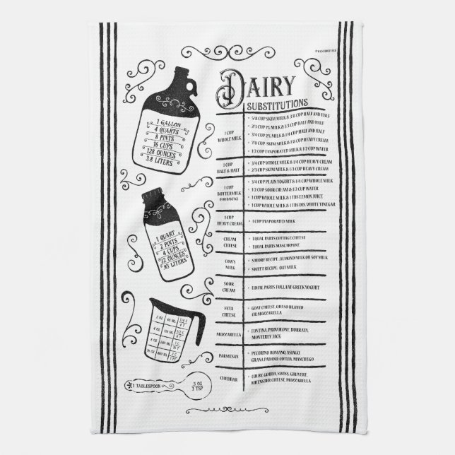 Milk Substitute Baking Tea Towel (Vertical)