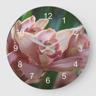 Milk Tea Orchid Large Clock