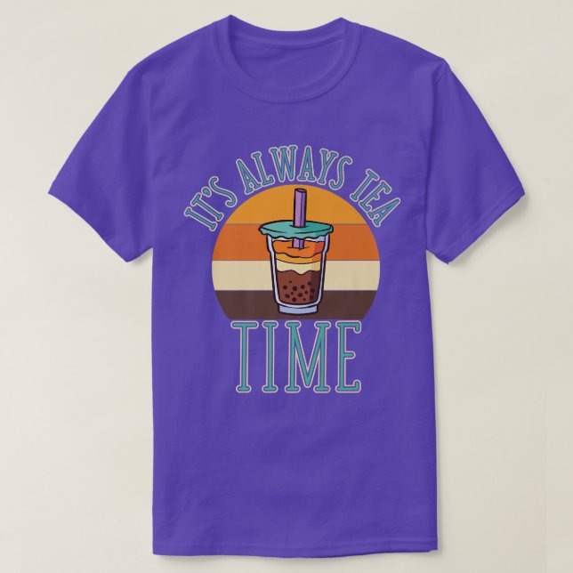 Milk tea time black tapioca drink bubble tea cafe  T-Shirt (Design Front)