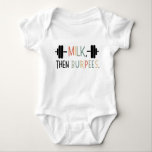Milk Then Burpees, Funny Baby Gift, Gym Lover  Baby Bodysuit<br><div class="desc">Milk Then Burpees Baby ,  Funny Baby Gift,  Gym Lover Baby Shower Gift,  Fitness Enthusiast Baby Outfit.</div>