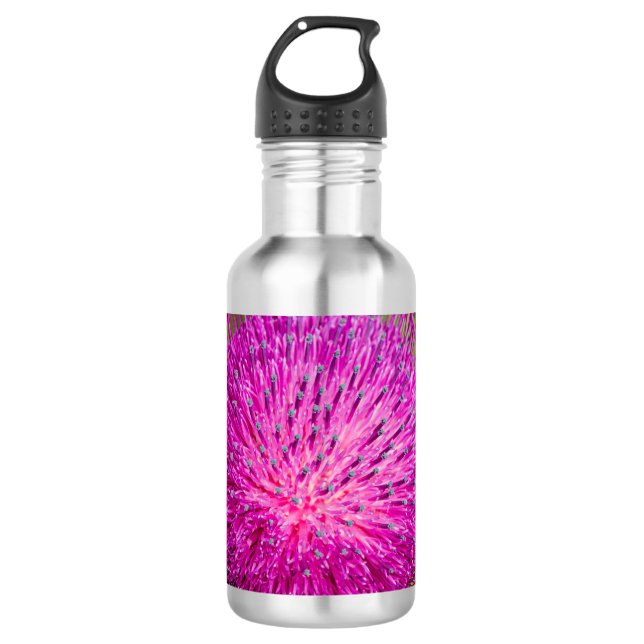 Milk thistle closeup 532 ml water bottle (Front)