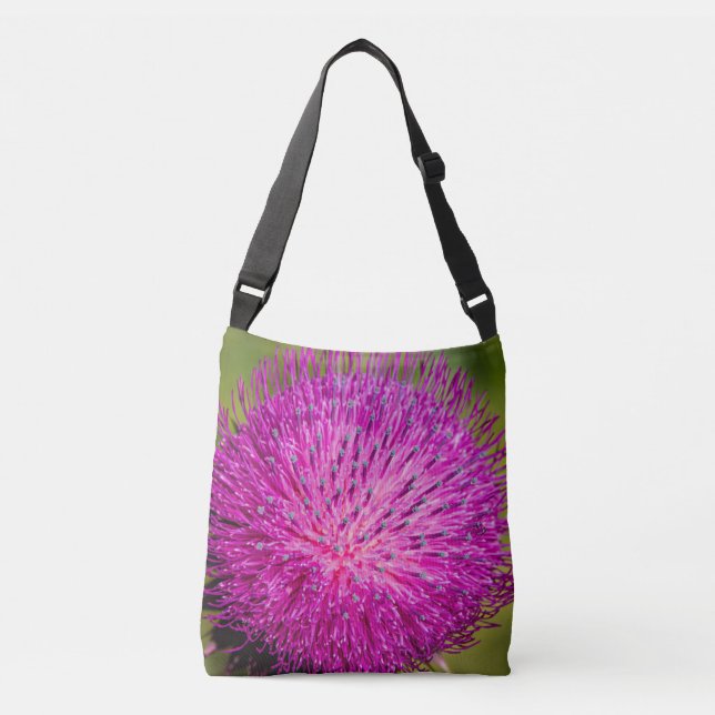 Milk thistle closeup crossbody bag (Front)