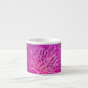 Milk thistle closeup espresso cup