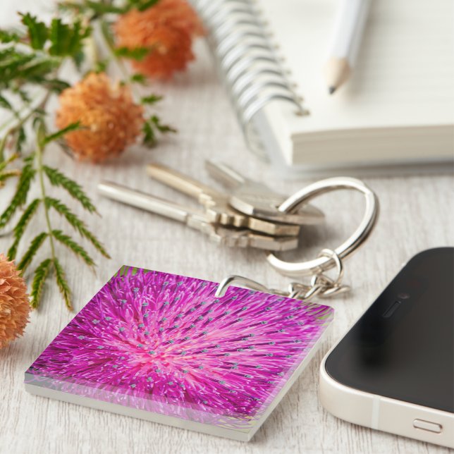 Milk thistle closeup key ring (Front Right)