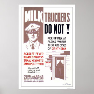 Milk Truckers Be Careful 1940 WPA Poster