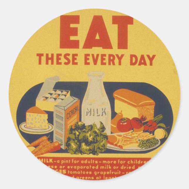 Milk Vintage Poster Sticker (Front)