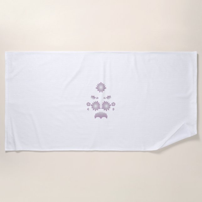 Milk White Classic Rose decorative design Beach Towel (Front)