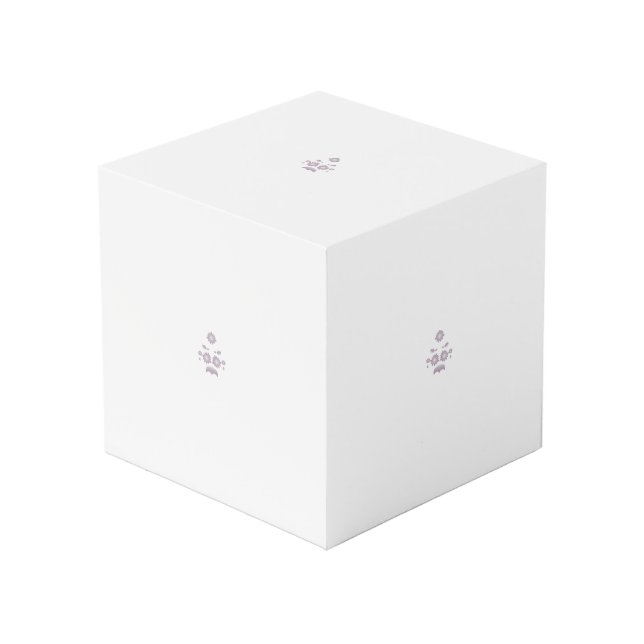 Milk White Classic Rose decorative design Cube (Front Angled)