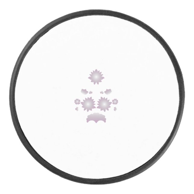 Milk White Classic Rose decorative design Hockey Puck (Front)