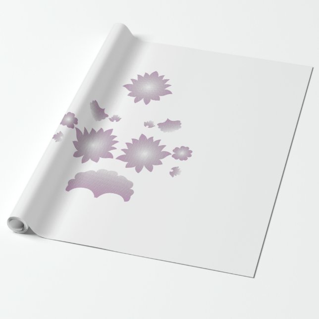 Milk White Classic Rose decorative design Wrapping Paper (Unrolled)