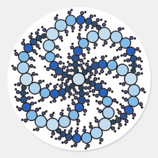 MilkHill Blue Transparent Classic Round Sticker (Front)
