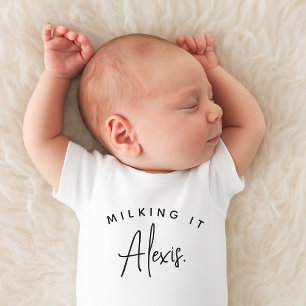 Milking It Custom Name Unisex Baby Bodysuit