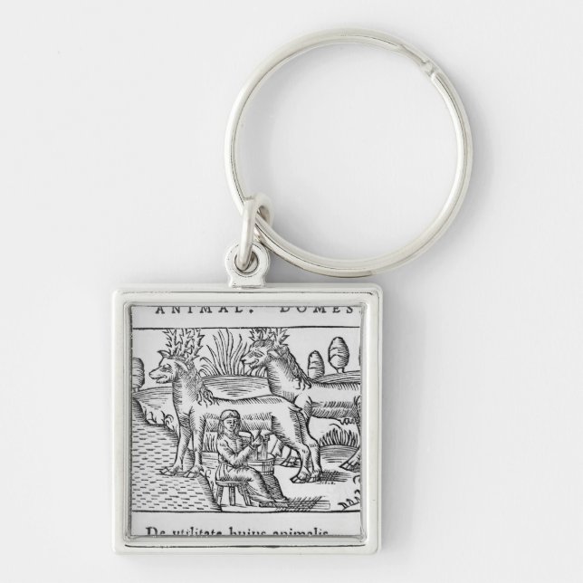 Milking reindeers key ring (Front)