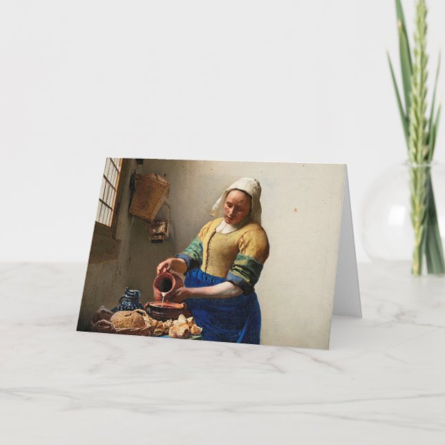 Milkmaid Kitchen Maid by Johannes Vermeer  Card (Front)