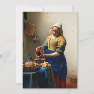 Milkmaid Kitchen Maid by Johannes Vermeer Card