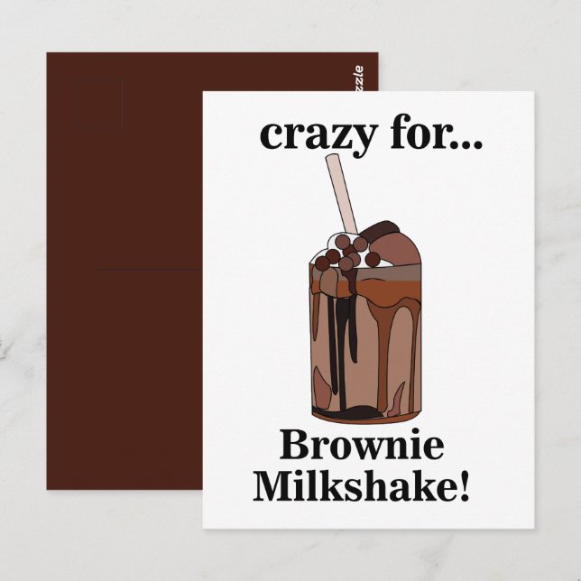 Milkshake Crazy For Brownie Milkshake Postcard (Front/Back)