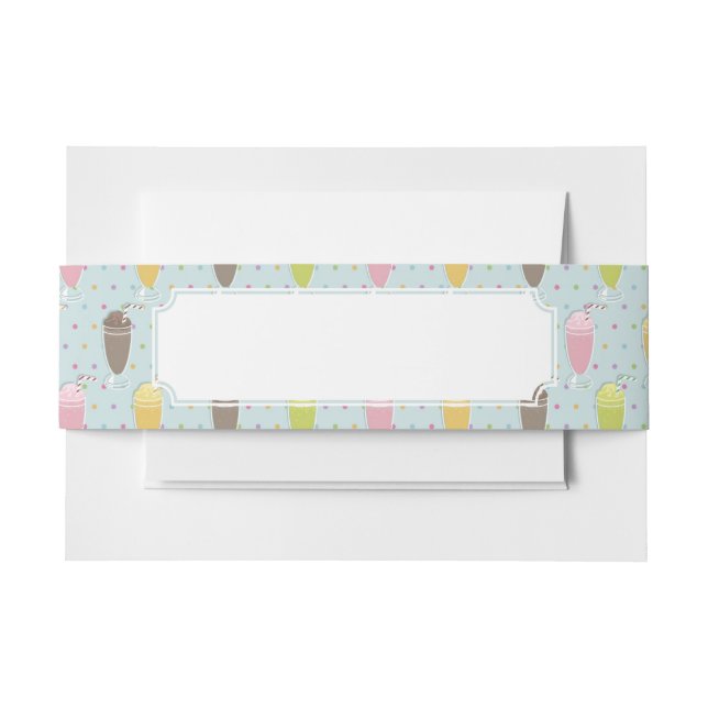 Milkshake Pattern Invitation Belly Band (Front Example)