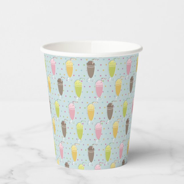 Milkshake Pattern Paper Cups (Left)