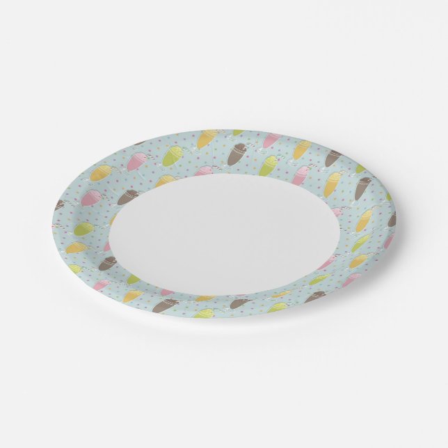 Milkshake Pattern Paper Plate (Angled)