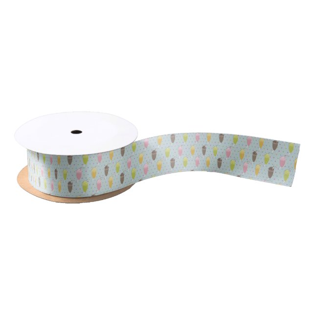 Milkshake Pattern Satin Ribbon (Spool)