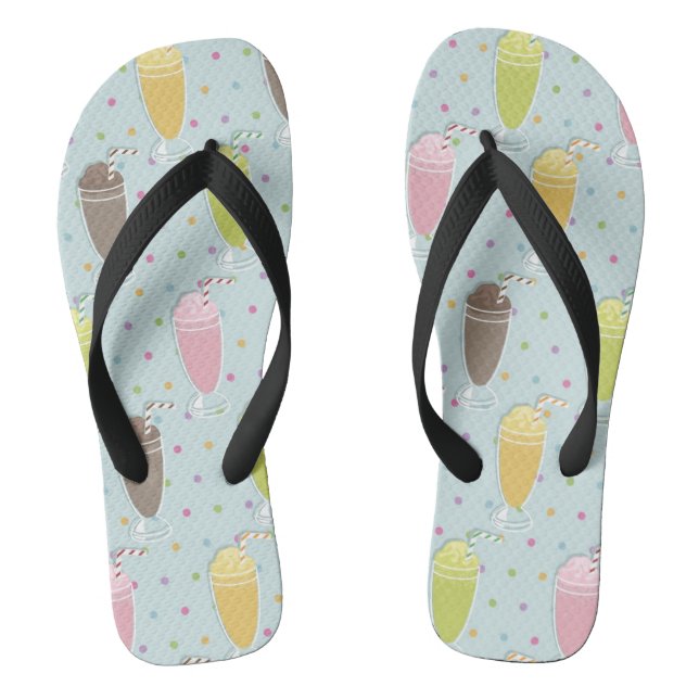 Milkshake Pattern Thongs (Footbed)