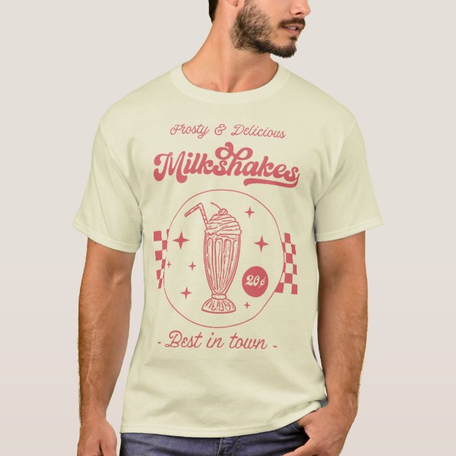 Milkshake Poster Retro Style T-Shirt (Front)