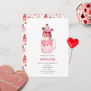 Milkshake Valentine's Party Invite