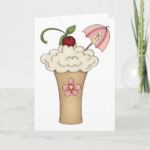 Milkshake With An Umbrella Greeting Cards