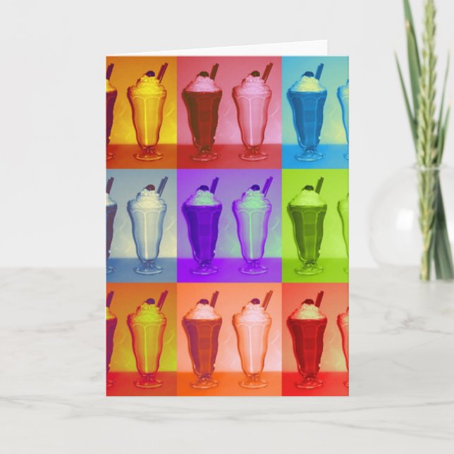 Milkshakes Pop Art Greeting Card (Front)