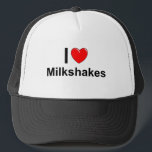 Milkshakes Trucker Hat<br><div class="desc">I Love (Heart) Milkshakes,  I Love Milkshakes,  I Heart Milkshakes,  Milkshake,  Milkshakes,  Dessert,  Desserts,  Sweets,  Ice Cream</div>