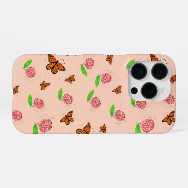 Milkweed and Monarch Butterfies Phone Case (Back Horizontal)