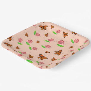 Milkweed and Monarch Butterfly Plates