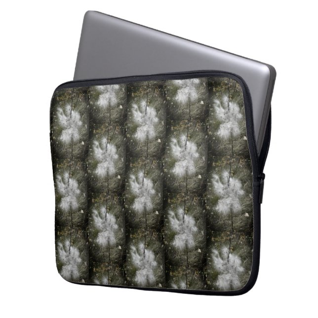 Milkweed | Butterfly | Fog | Half Drop Laptop Sleeve (Front Left)