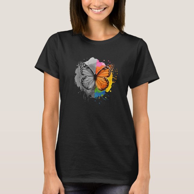 Milkweed Monarch Butterfly Bipolar Disorder Suppor T-Shirt (Front)