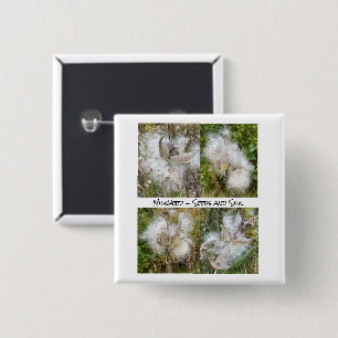 Milkweed   Natural 15 Cm Square Badge