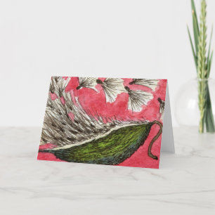"Milkweed Pod" Floral Greeting Card