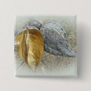 Milkweed Pods 15 Cm Square Badge