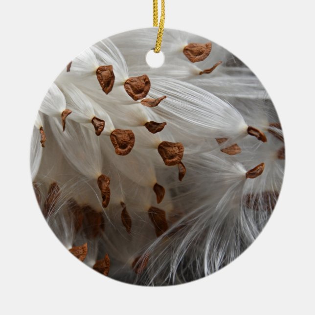 Milkweed Seeds Exodus Monarch Butterfly Food Ceramic Ornament (Front)