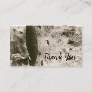 Milkweed Seeds Sepia Abstract Floral Pod Vintage Business Card