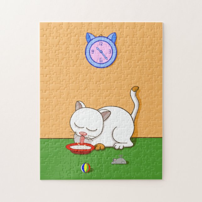 Milky Cat Jigsaw Puzzle (Vertical)