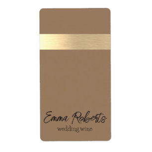 Milky Coffee Brown Gold Foil Rustic Faux