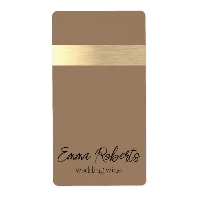 Milky Coffee Brown Gold Foil Rustic Faux  (Front)