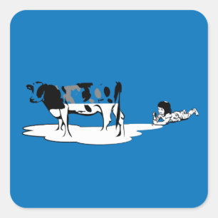 Milky girl square sticker