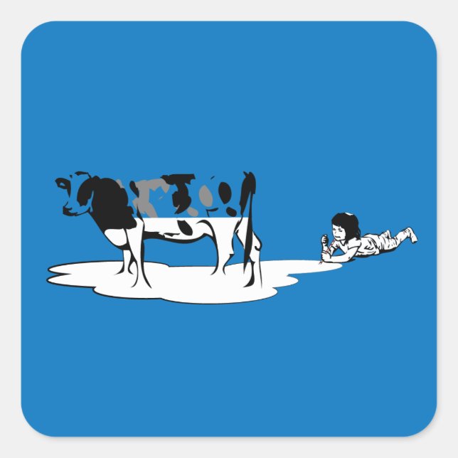 Milky girl square sticker (Front)