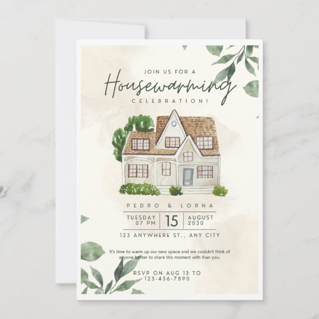 Milky House Warming Invitation Card Set (Front)