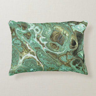 Milky Teal and Grey Marble Swirl Accent Pillow