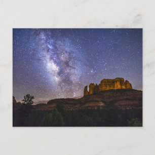 Milky Way and Cathedral Rock Photo Postcard